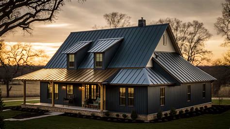 copper metal roof black house|reflective black metal roof.